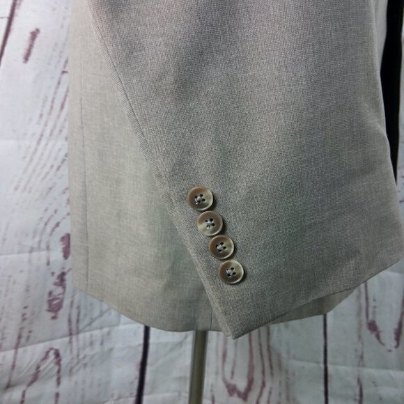 J Ferrar 40L 3 Button Light Brown Birdseye Suit Blazer - Picture 4 of 11